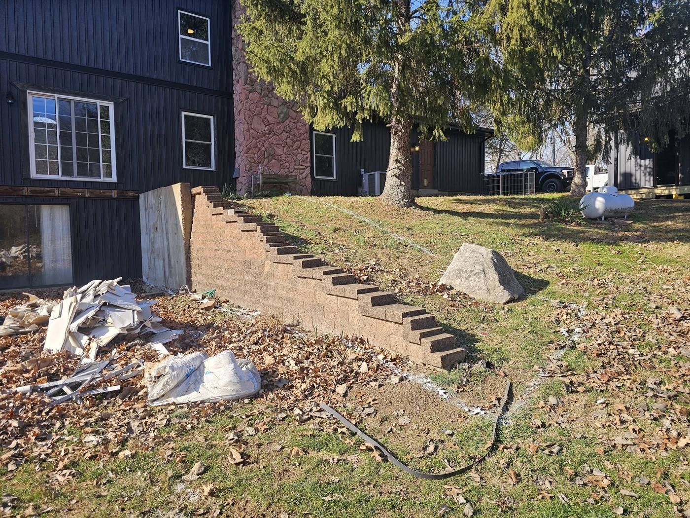 Starting out: the slope beside the house
