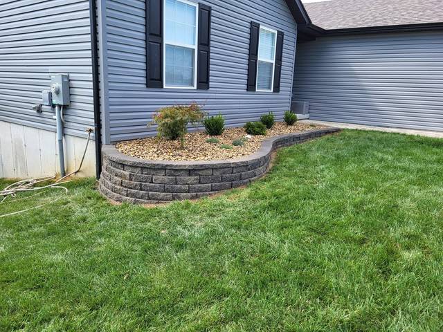 Raised corner bed with a small maple
